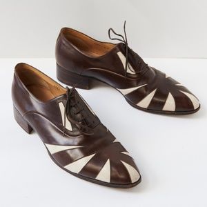 80s - SUSAN BENNIS - WARREN EDWARDS - Shoes - Men's - 9.5 - Br/Wh Leather